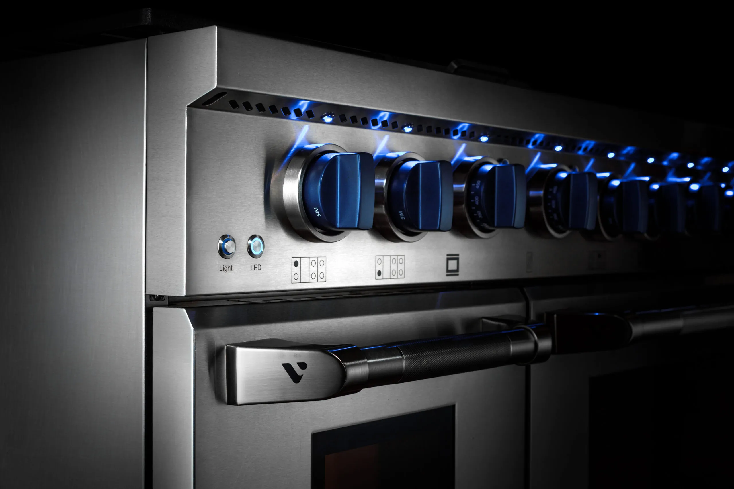 Randolph 48″ Range with Blue Knobs | VEZENI Power & Design