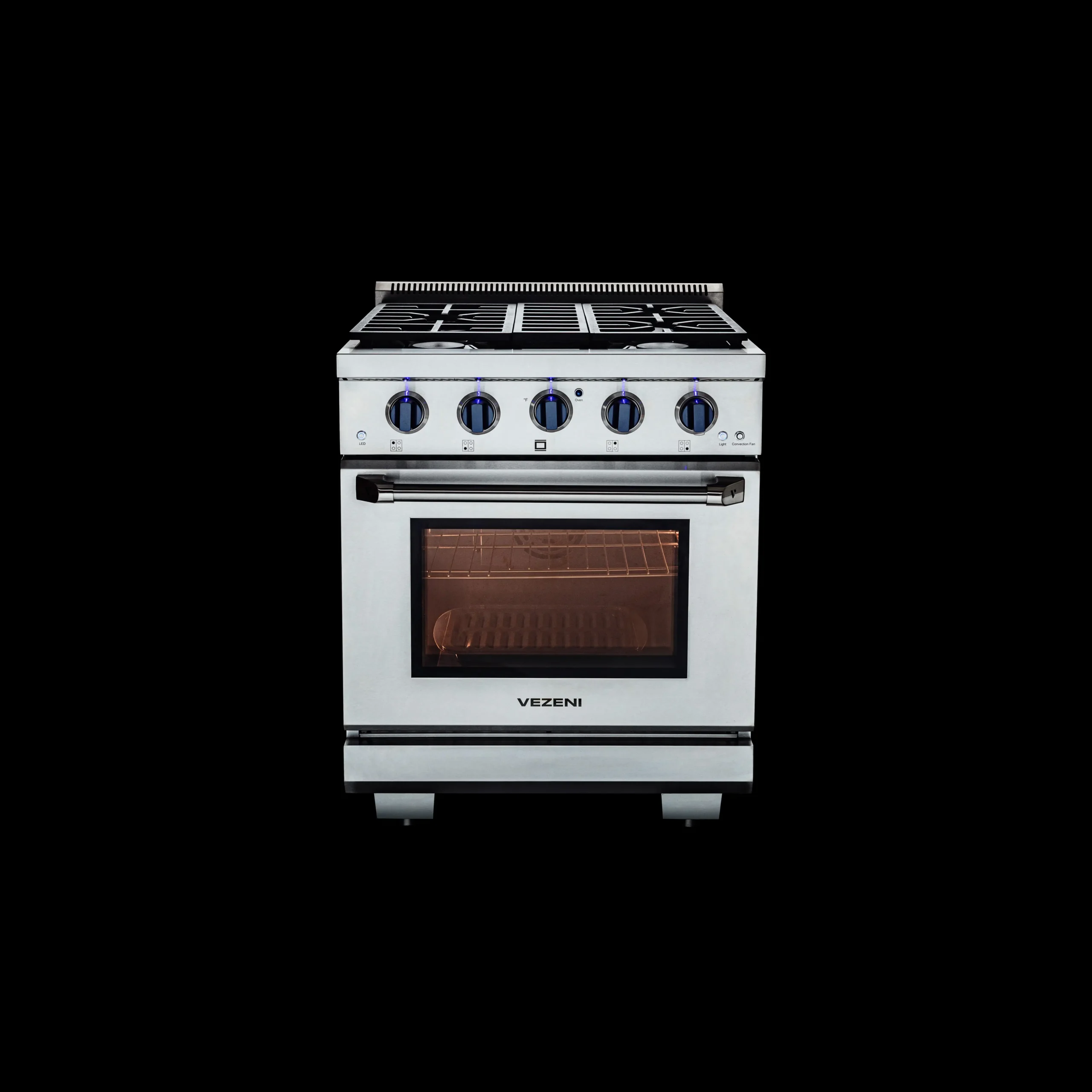 Randolph 30 in gas range blue knobs