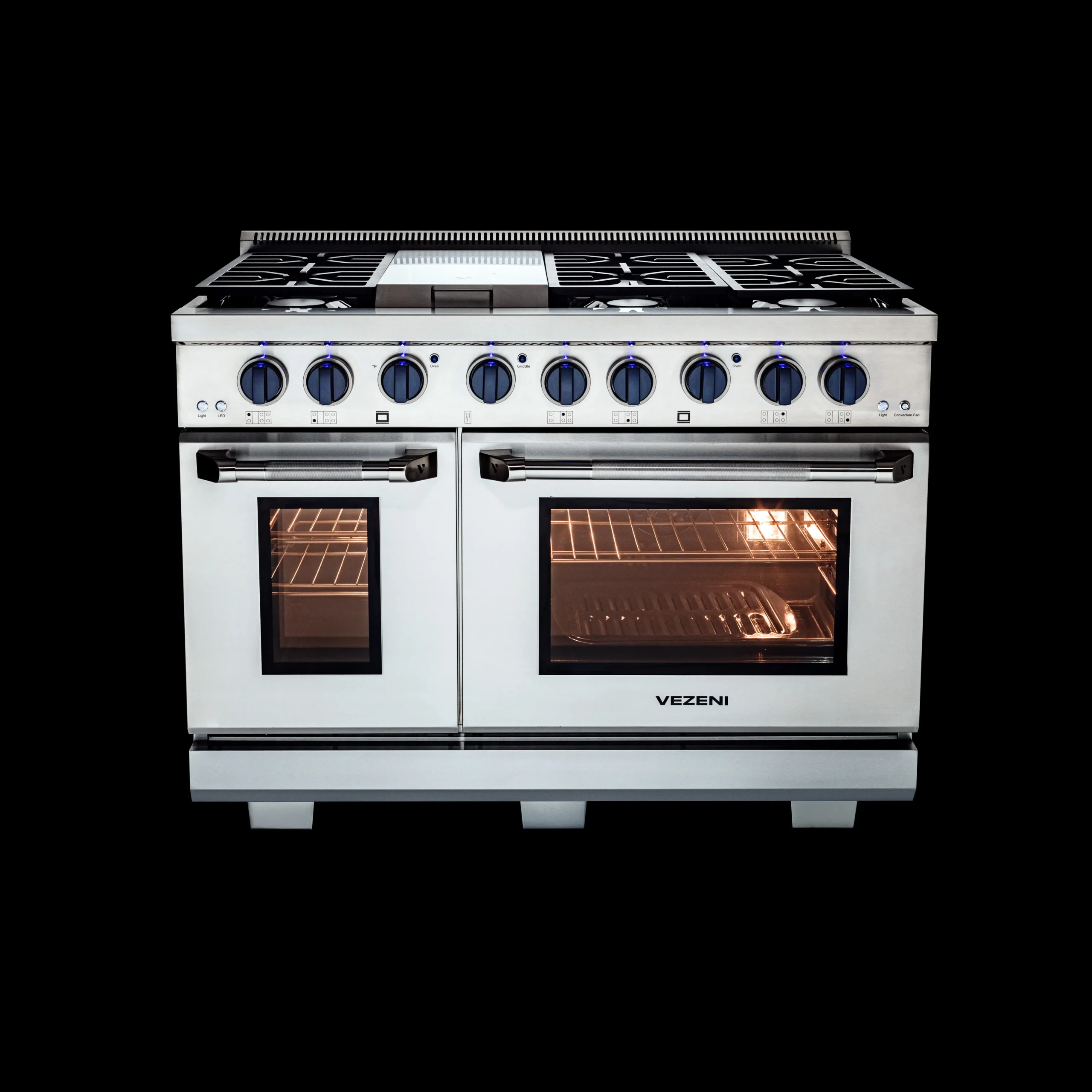 Randolph 48 in gas range blue knobs