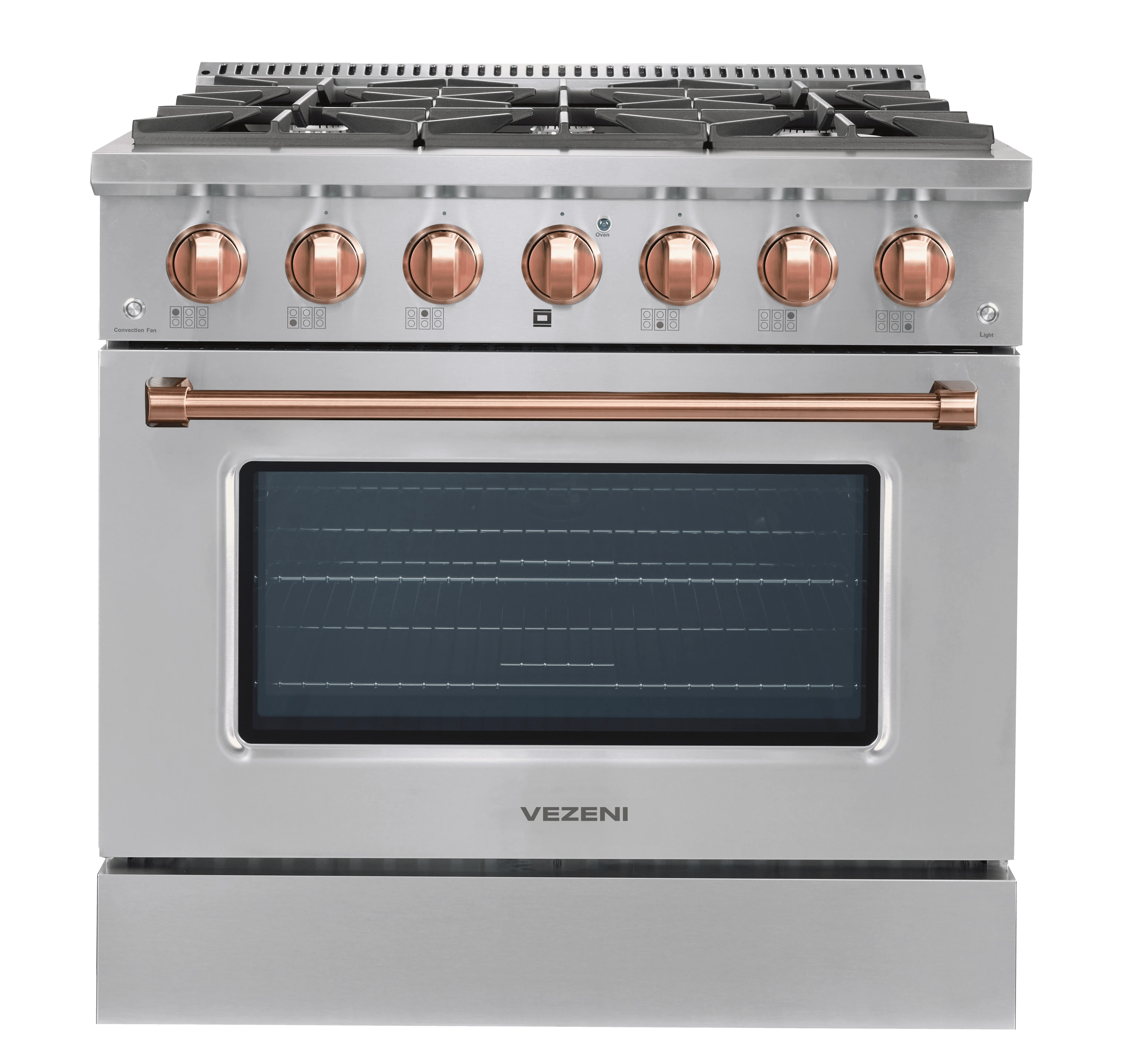 Reminiscia 36″ Range with Rose Gold Knobs | VEZENI