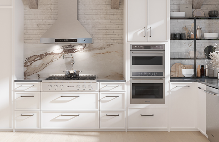 Vezeni staineless steel rangetop white kitchen